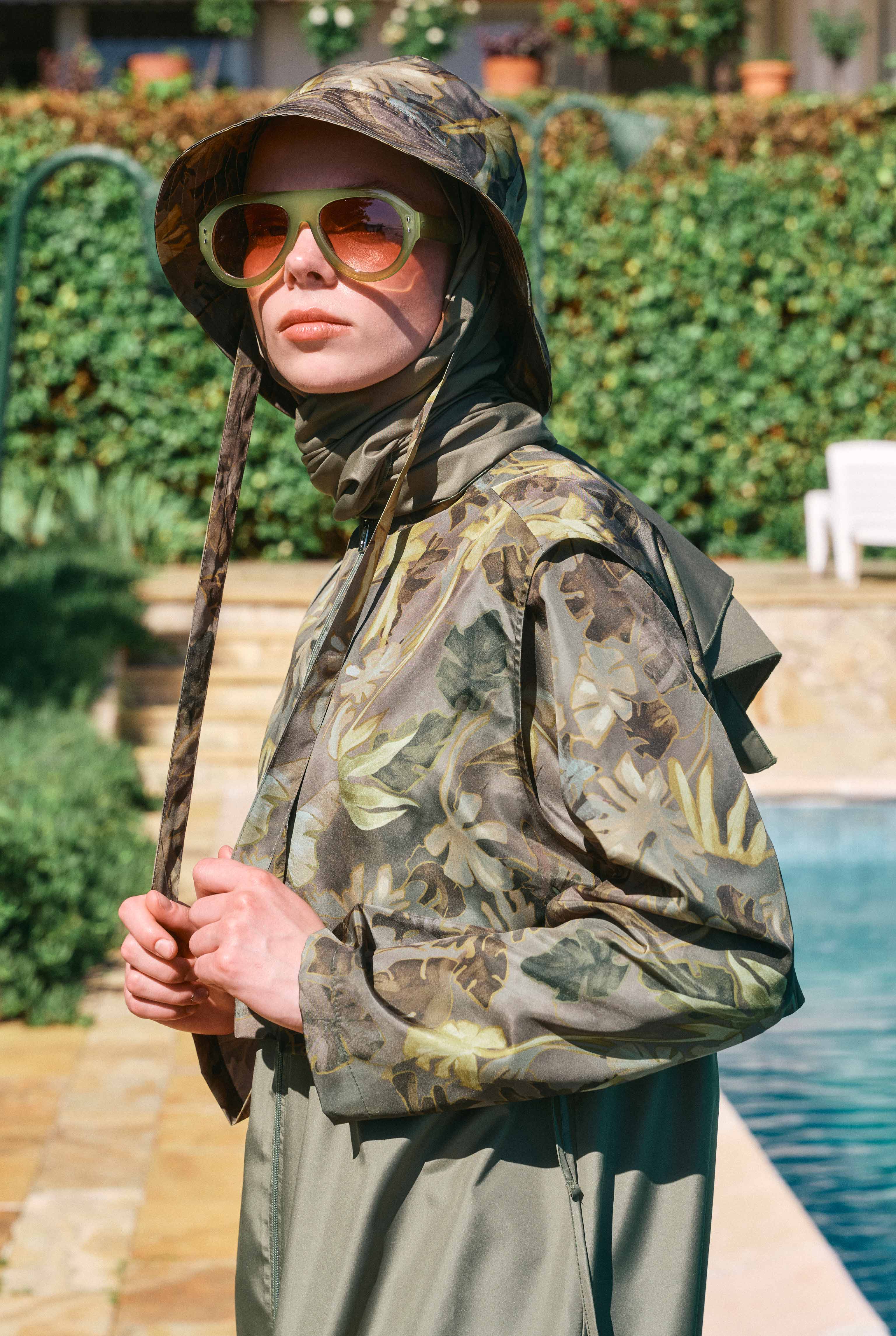 Bucket Hat Sage Green Palme Patterned - 4