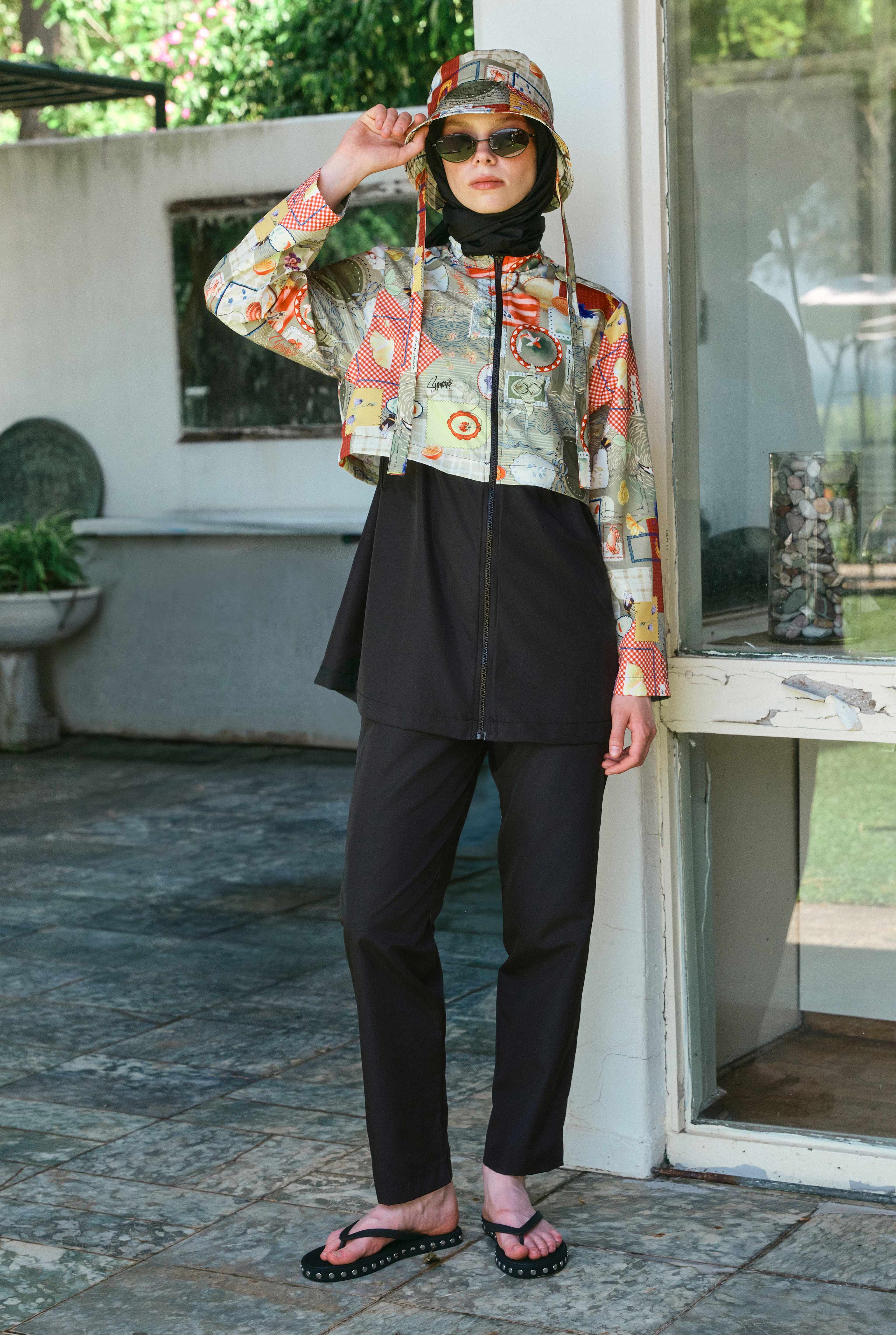 Patterned Short Swimsuit Garden Mix - HE-QA