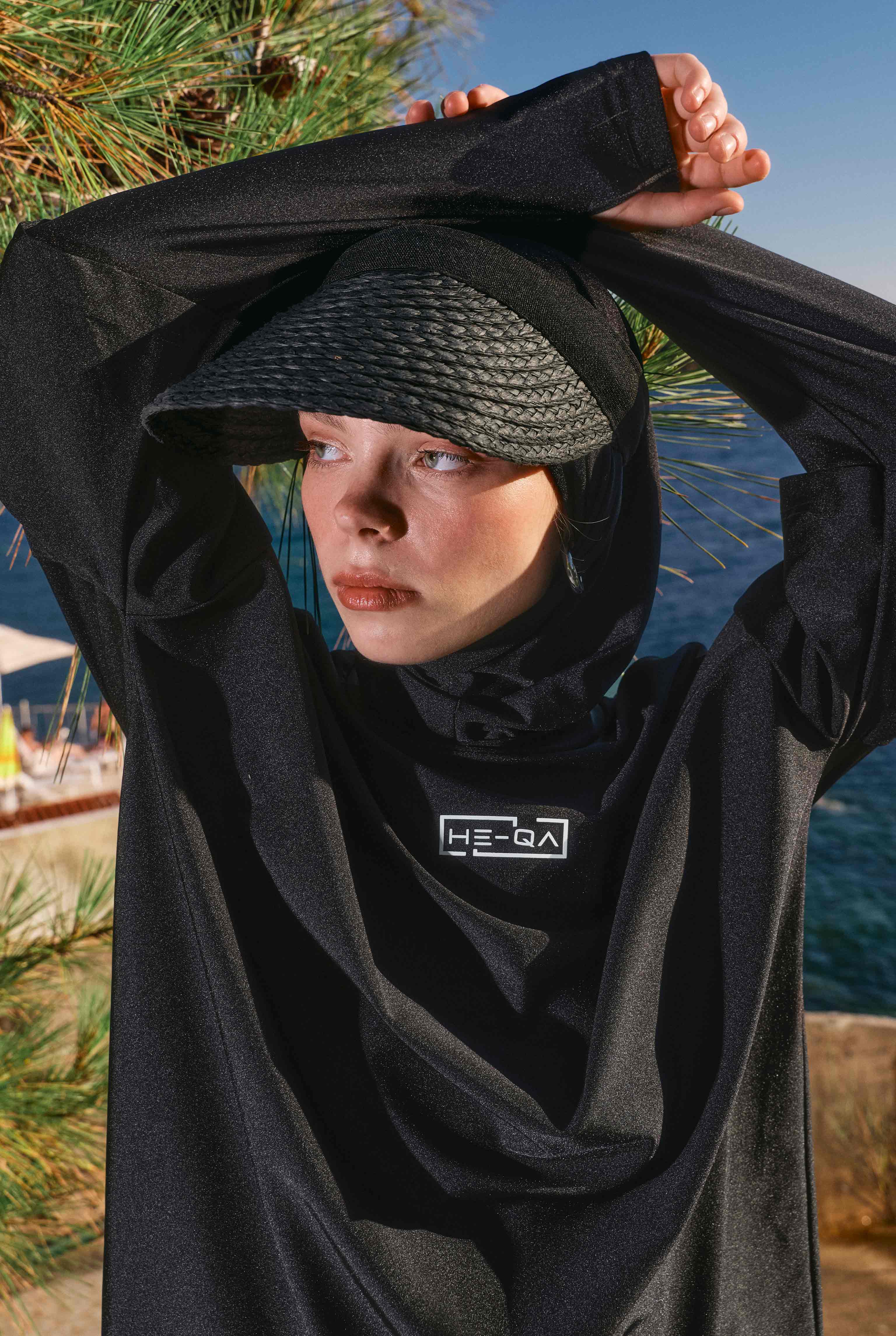 Straw Visor Hat Black - 2
