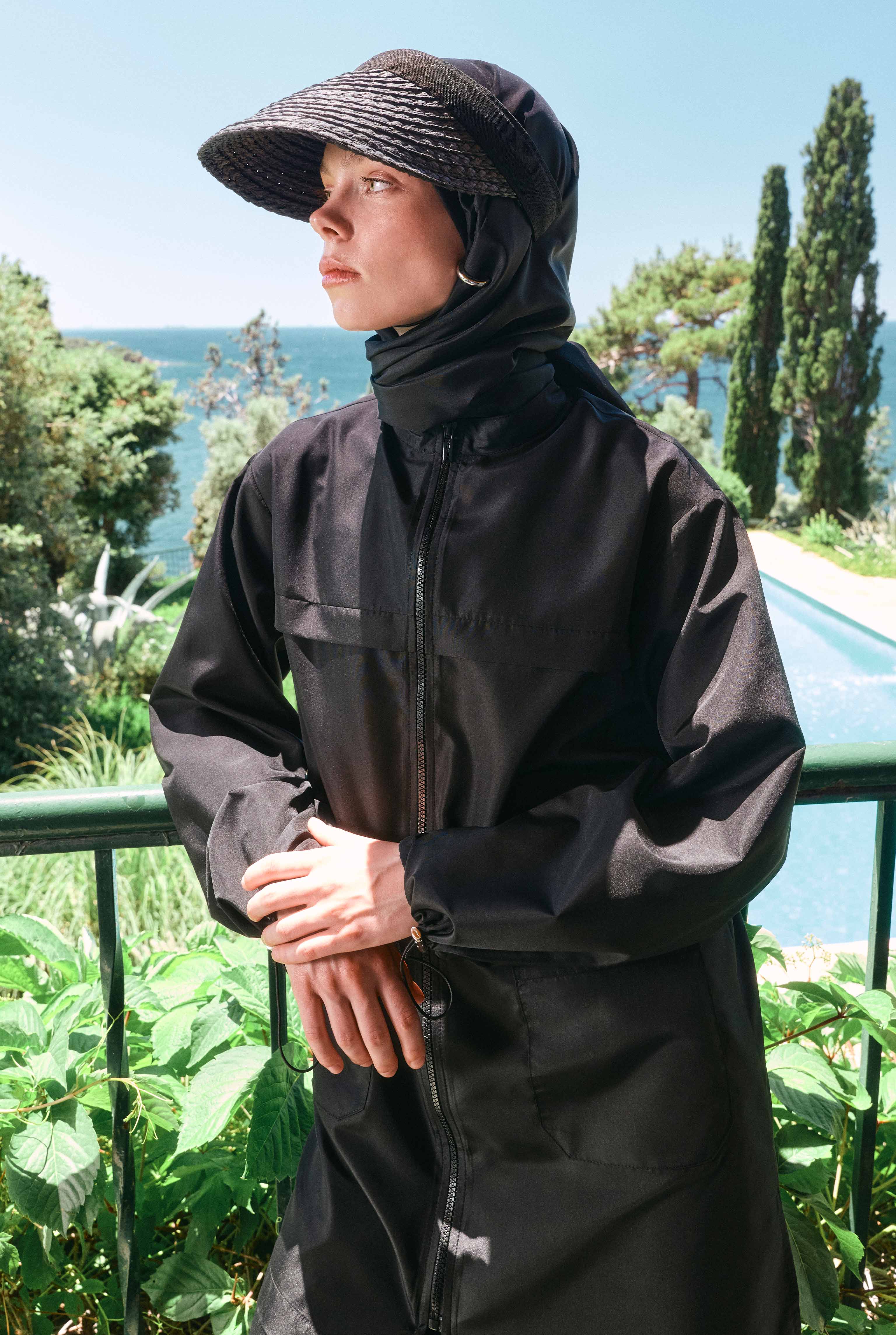 Straw Visor Hat Black - 3