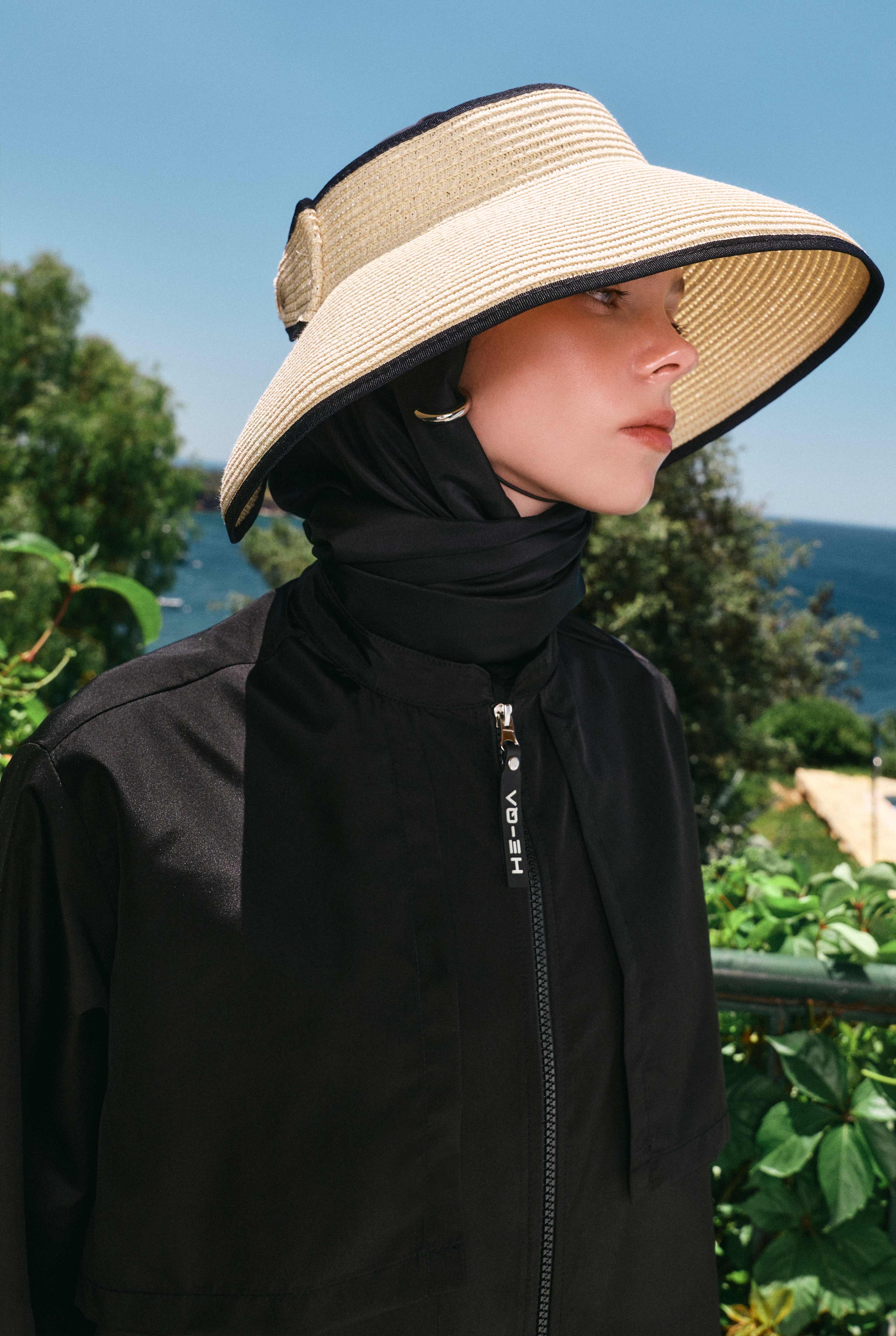 Bow Detailed Visor Hat Beige - 2