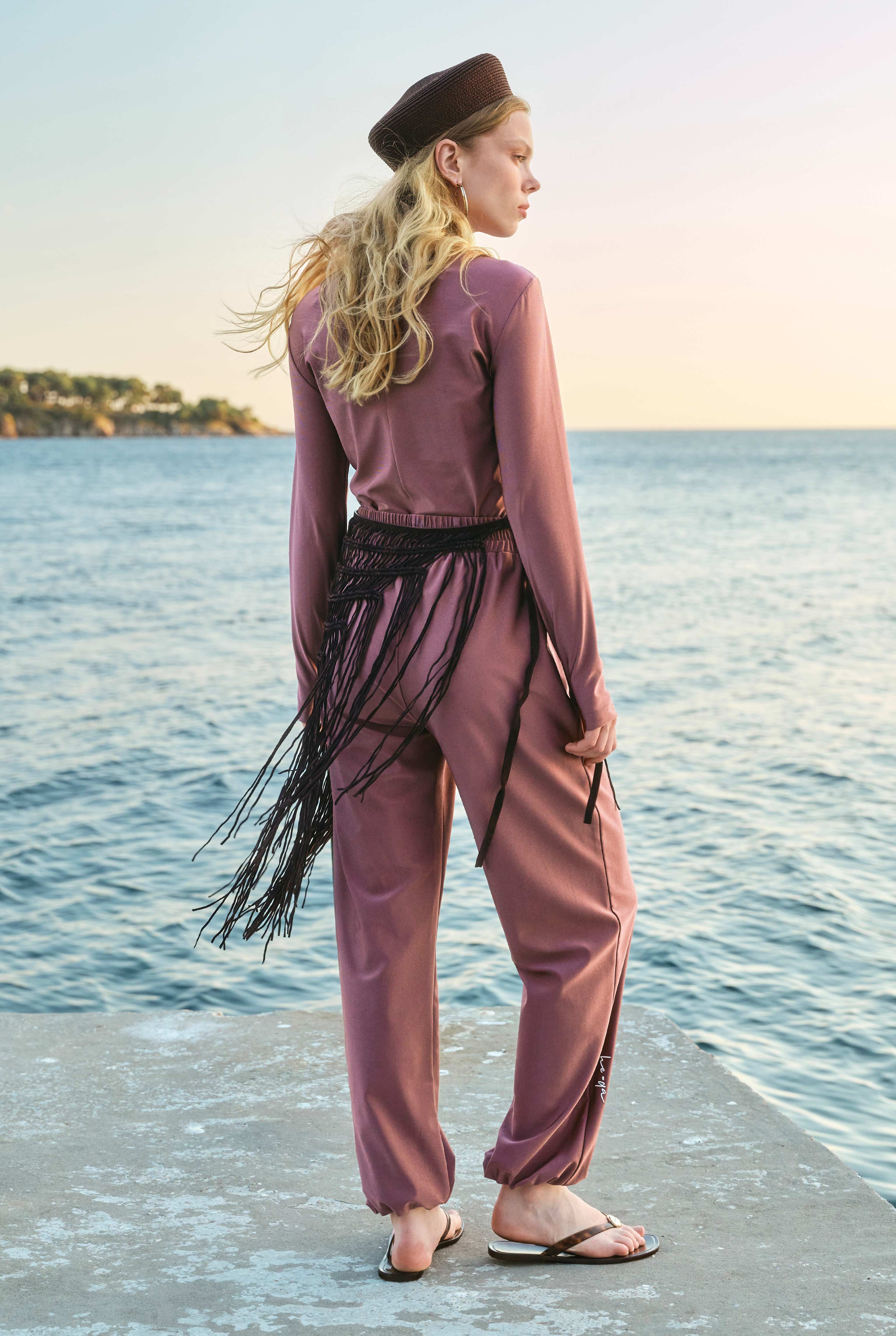 Pintuck Detailed Modest Swimwear Rose - 5