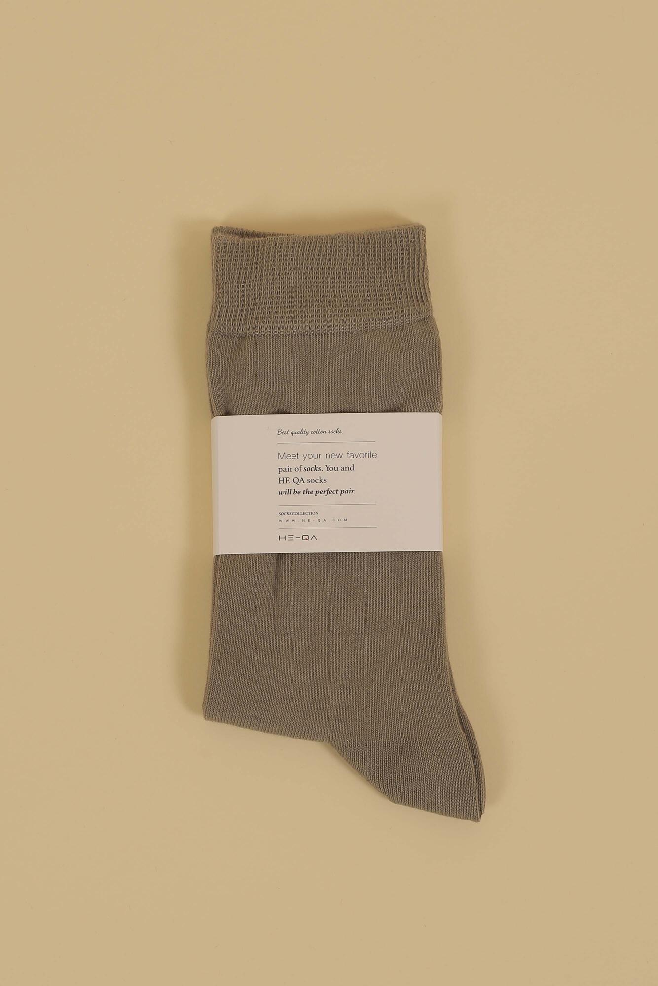 Plain Ankle Socks Sage Tea Colour - HE-QA